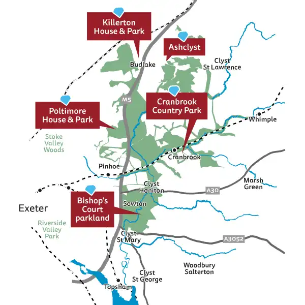 Map of the Clyst Valley Regional Park